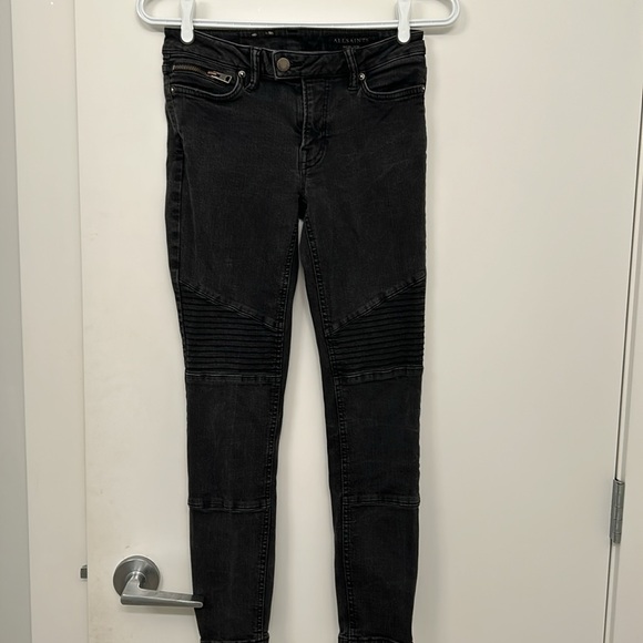 All saints capri jeans, size 26 biker black jeans. - Picture 2 of 4
